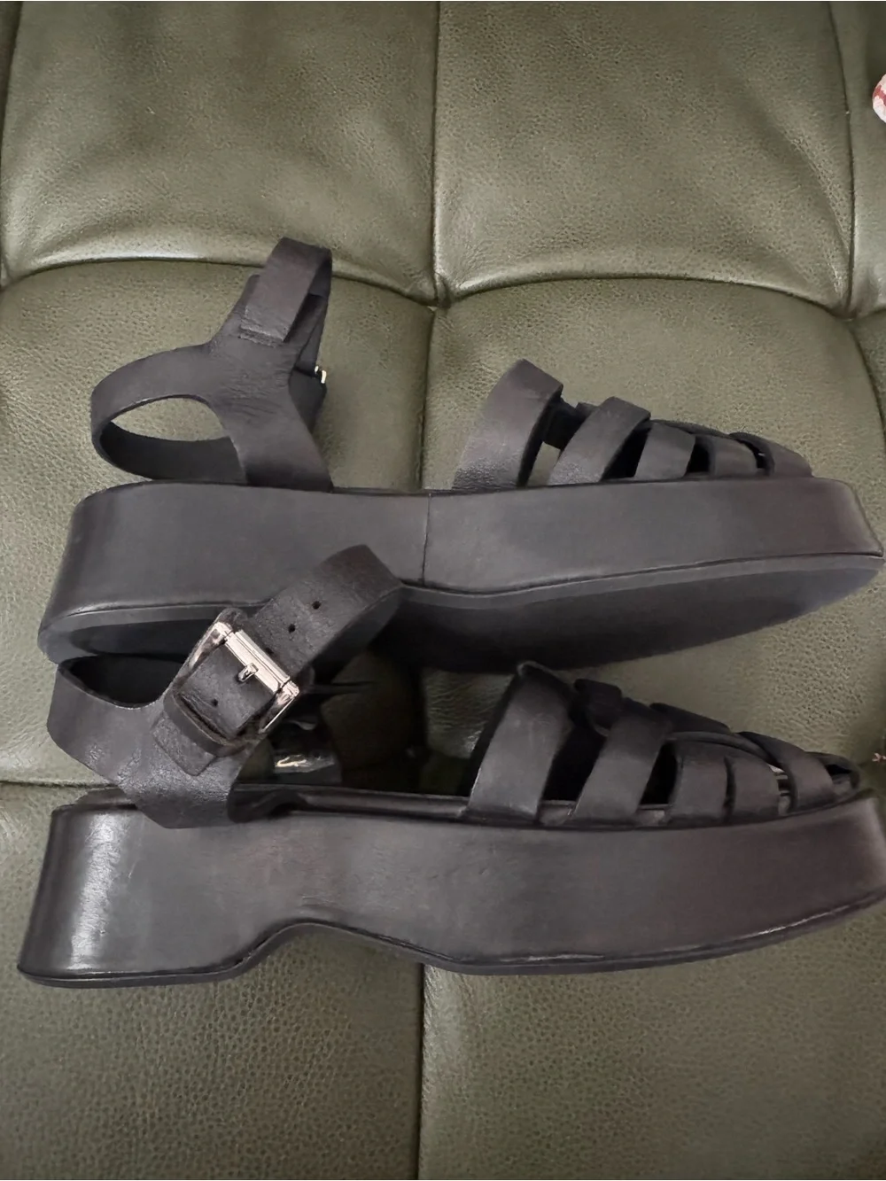 Either/Or Platform Fisherman sandals 37/black